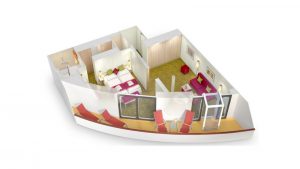 AIDA Cruises-AIDAblu-AIDAmar-AIDAsol-AIDAstella-AIDA-Blu-Mar-Sol-Stella-Cruiseschip-Categorie-SA-Deluxe Suite Privé Zonnedek-diagram