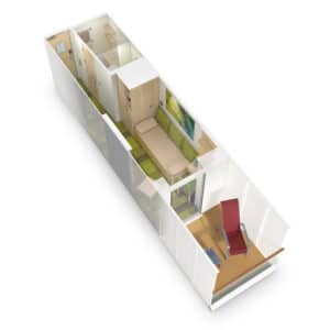 AIDA Cruises-AIDAnova-AIDACosma-AIDA-Nova-Cosma-schip-Cruiseschip-Categorie 1B-Eenpersoons Balkonhut-diagram