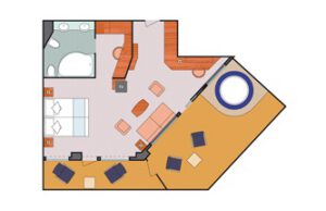 Costa Cruises-Costa Fascinosa-Costa Favolosa-Costa Cruises-schip-Cruiseschip-Categorie SG-Samsara Grand Suite balkon-diagram