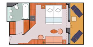 Costa Cruises-Costa Pacifica-Costa Serena-schip-Cruiseschip-Categorie S-SU-Suite-diagram