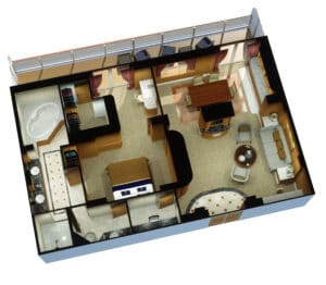 Cunard-Queen Elizabeth-schip-Cruiseschip-Categorie Q2-Master Suite-Diagram