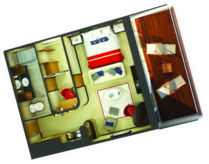 Cunard-Queen Mary 2-schip-Cruiseschip-Categorie Q5-Q6-Q7-Queens Suite-diagram