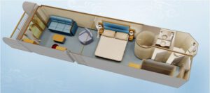 Disney-cruise-line-Disney-Magic-Disney-Wonder-cruiseschip-schip-categorie V-Concierge-Familiehut-met balkon-diagram