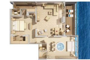 Hapag Lloyd-MS Europa 2-schip-Cruiseschip-Categorie 11-owner suite-diagram