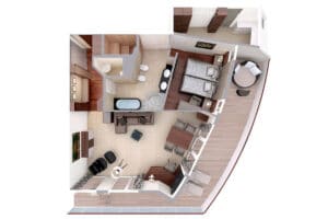 Hapag Lloyd-MS Europa-schip-Cruiseschip-Categorie 9-penthouse grand suite-diagram