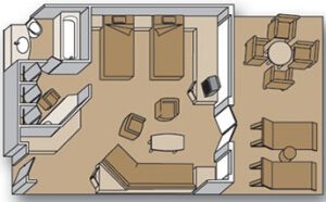 Holland America Line-Volendam-Zaandam-schip-Cruiseschip-Categorie SA-SB-Neptune Suite-diagram