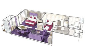 MSC-Cruises-MSC-Seascape-schip-cruiseschip-categorie GS-Grand-Suite-Met-Twee slaapkamers-diagram