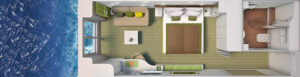 Hapag Lloyd-Hanseatic Nature-schip-Cruiseschip-Categorie 1-outside cabin-diagram