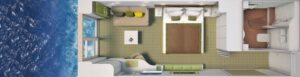 Hapag Lloyd-Hanseatic Nature-schip-Cruiseschip-Categorie 3-5-french balcony cabin-diagram