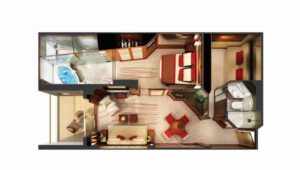 Norwegian-cruise-line-Norwegian-Epic-schip-cruiseschip-categorie H6-the haven 2 bedroom familie villa-diagram