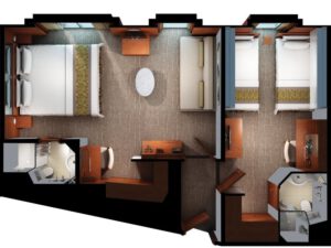 Norwegian-cruise-line-Norwegian-Pride of America-schip-cruiseschip-categorie SJ-2 bedroom family suite-beperkt zicht-diagram