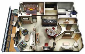 Oceania Cruises-Oceania-Marina-Riviera-Schip-Cruiseschip-Categorie OC-Oceania Suite-diagram