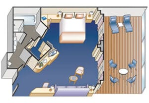 Princess-cruises-Crown-princess-schip-cruiseschip-categorie S2-S3-S4-S5-S6-suite met balkon-diagram