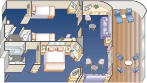 Princess-cruises-Crown-princess-schip-cruiseschip-categorie S8-familie suite met balkon-diagram