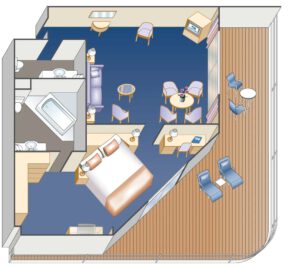 Princess-cruises-Pacific-princess-schip-cruiseschip-categorie S2-S3-Suite met balkon-diagram