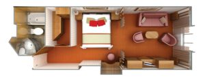 Silversea-Silver-Cloud-Silver-Wind-cruiseschip-schip-categorie-VI-Vista Suite-diagram