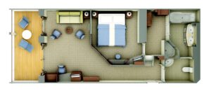 Silversea-Silver-Shadow-Silver-Whisper-cruiseschip-schip-categorie ME-Mediallion Suite-diagram