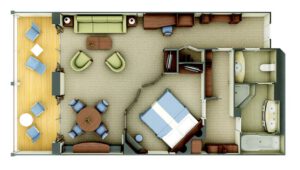 Silversea-Silver-Shadow-Silver-Whisper-cruiseschip-schip-categorie SL-Silver Suite-diagram