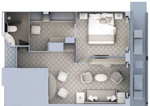 silversea-Silver-Cloud-Silver-Wind-cruiseschip-schip-Categorie ME-Medallion Suite-diagram