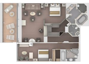 silversea-Silver-Muse-Silver-Dawn-Silver-Moon-cruiseschip-schip-Categorie SL-S2-Silver Suite-diagram