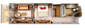 silversea-Silver-Spirit-cruiseschip-schip-Categorie DX-SV-CV-Classic-Superio-Deluxe- Veranda Suite-diagram