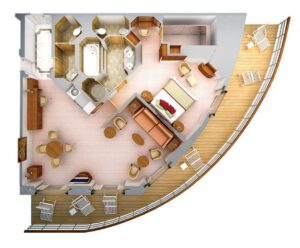 silversea-Silver-Spirit-cruiseschip-schip-Categorie G1-G2-Grand Suite-diagram