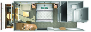 Crystal Cruises-Crystal Serenity-schip-Cruiseschip-Categorie A2-A3-A1-B2-deluxe balkonhut-diagram