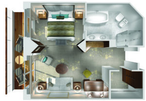 Crystal Cruises-Crystal Symphony-schip-Cruiseschip-Categorie PS-Penthouse Suite-diagram