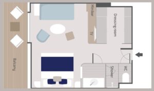 Ponant-le-Bellot-le Dumont d urville-le Jacques Cartier-schip-cruiseschip-categorie PV6-PV5-privilege-suite-diagram