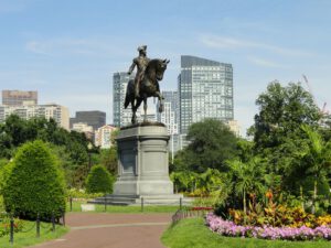Standbeeld in een park in Boston cruise Noord-Amerika