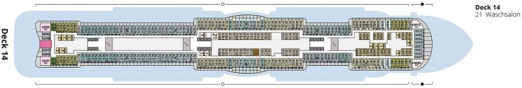 Cruiseschip-AIDA cruises-AIDAcosma-Cruiseschip-Dekkenplan-Deck14