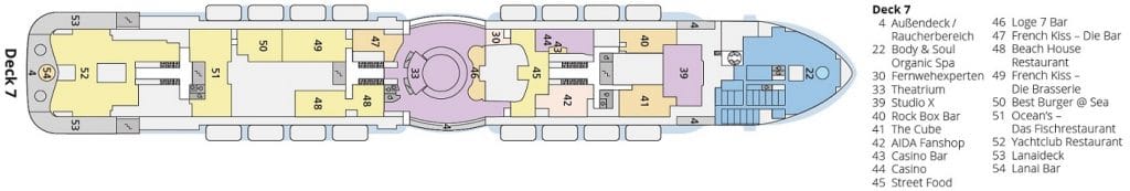 Cruiseschip-AIDA cruises-AIDAcosma-Cruiseschip-Dekkenplan-Deck7