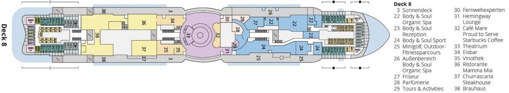 Cruiseschip-AIDA cruises-AIDAcosma-Cruiseschip-Dekkenplan-Deck8