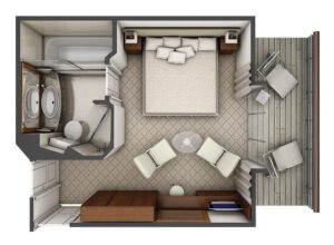 silversea-Silver-Explorer-cruiseschip-schip-Categorie ME-Medallion Suite-diagram