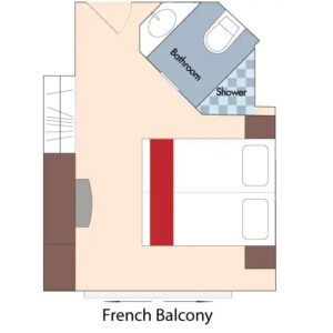 Amawaterways-Amadouro-schip-rivierschip-cruiseschip-categorie C-Buitenhut met frans balkon-diagram