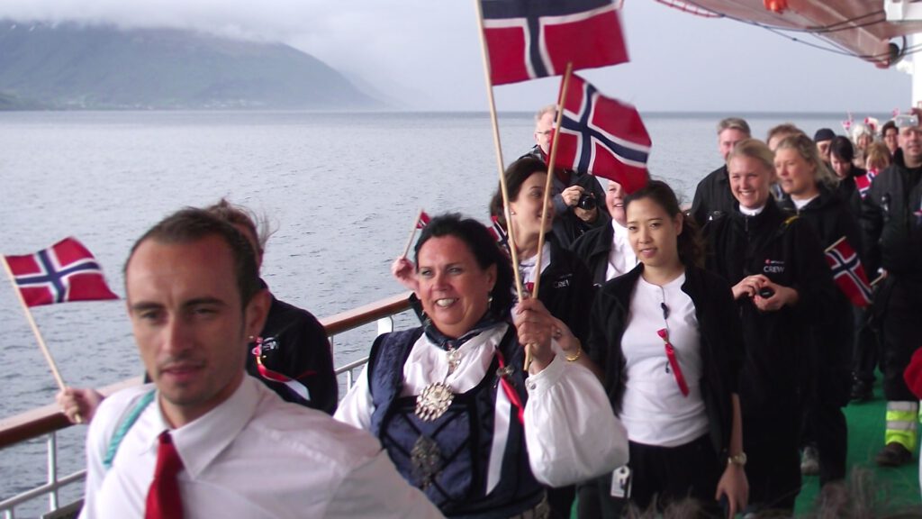 Cruiseschip-Hurtigruten-MS Nordlys-Schip-Dek