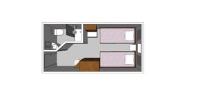 Rivierschip-CroisiEurope-MS Kronstadt-Cruise-Hutcategorie-Diagram-standaard Buitenhut