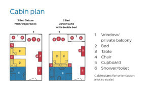 Rivierschip-Nicko Cruises-MS Mekong Prestige II-Cruise-Hutcategorie-Diagram