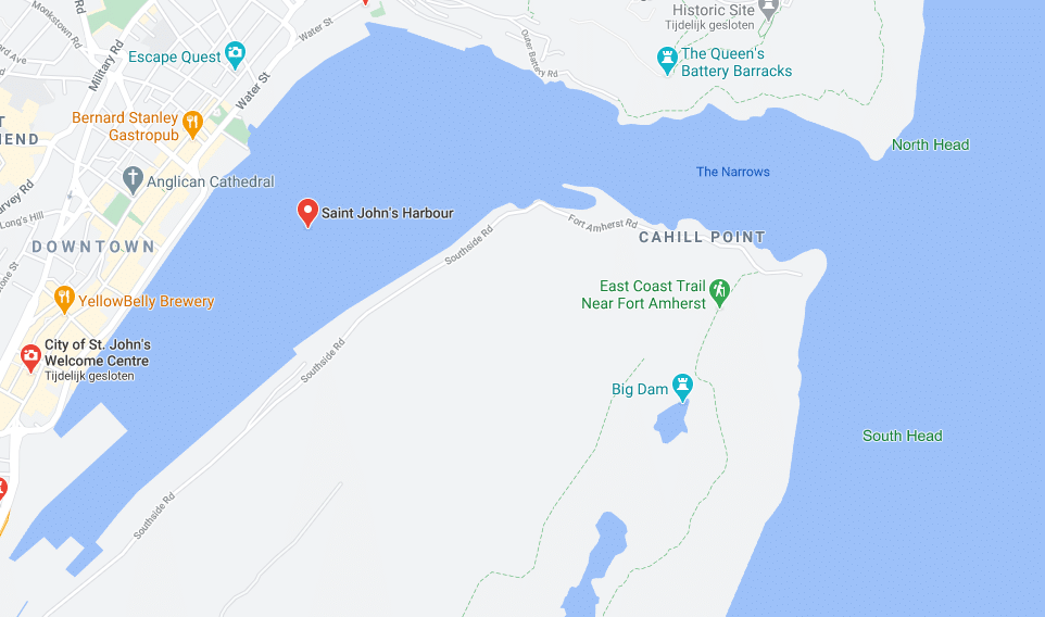 Canada-st johns-newfoundland-cruise-haven-map