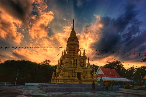 Thailand-laem-chabang-tempel-zonsondergang