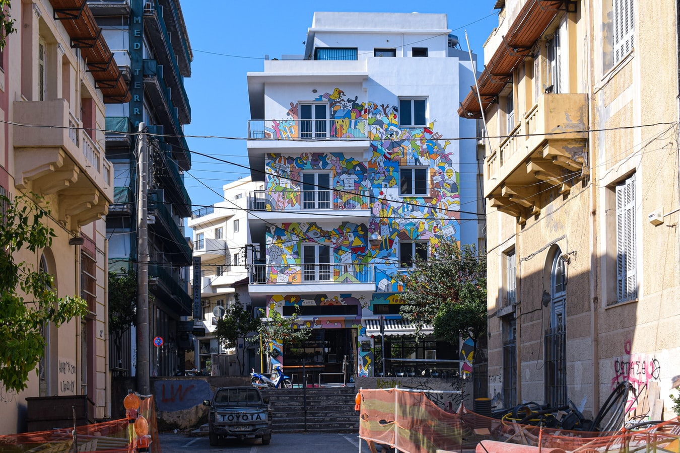 Griekenland-kreta-heraklion-straat-gebouw