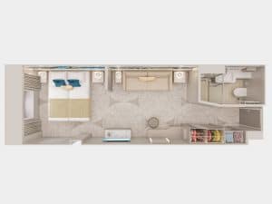 Norwegian Cruise Line-NCLPrima-Cruiseschip-Hutcategorie-cat. Buitenhut Diagram